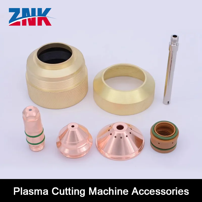 

ZNK 10Pcs Plasma Cutting Machine Accessories Fast Cutting Electrode 200102H YK Nozzle 200103 Protection Cap 200104