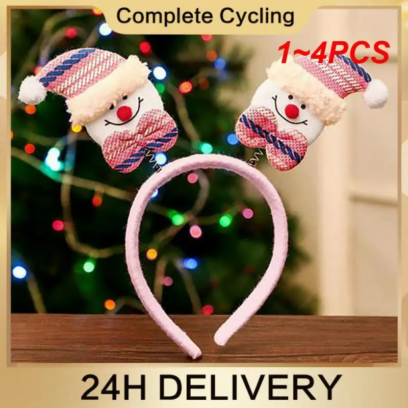 1~4PCS Christmas Headbands Santa Tree Elk Antlers Headband Kids Adult Headwear Reindeer Ornaments Christmas Decorations Party