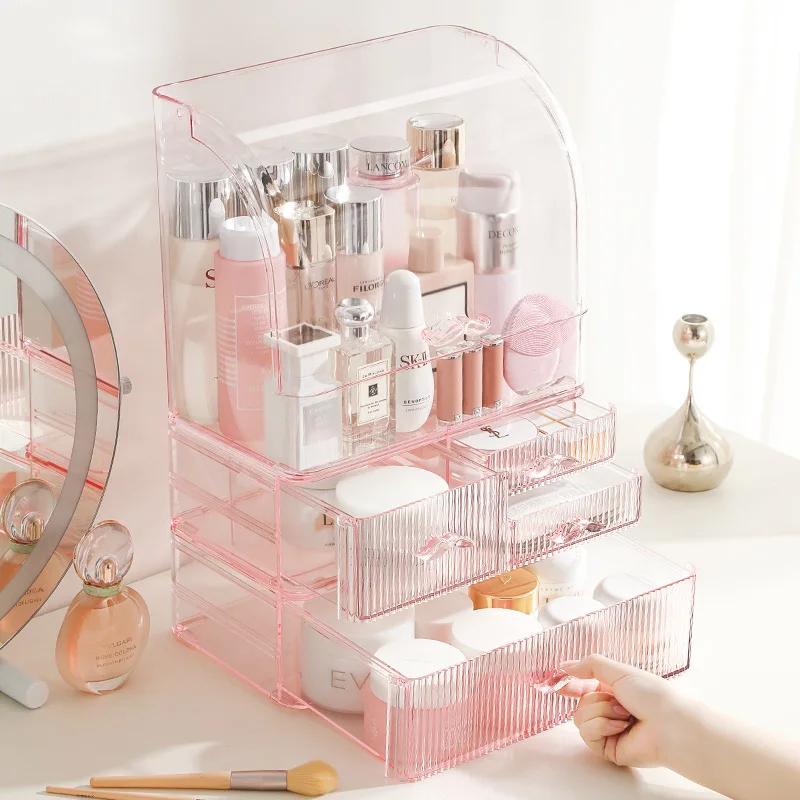 Desktop Makeup Organizer Drawer Type Cosmetic Storage Box Make Up Case Brush Holder Lipstick Skincare Makeup Tables Organizer