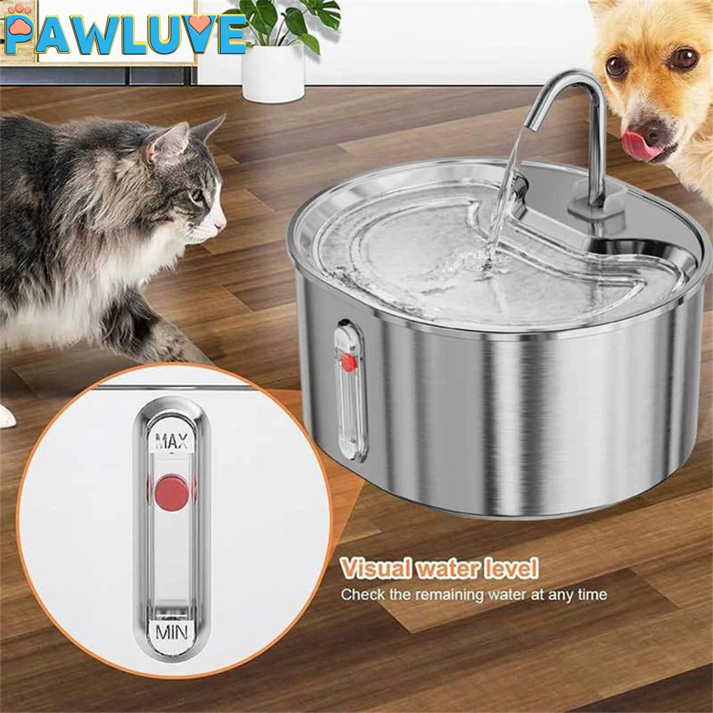 

Pet drinking fountain stainless steel automatic circulation fountain water feeder cat drinking fountain running water