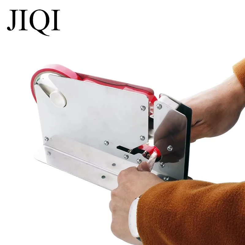 Stainless Steel Tape Cutter Dispenser Supermarket Plastic Bag Taping Sealing Machine Food Packing Sealer Fruit Stapler Packer