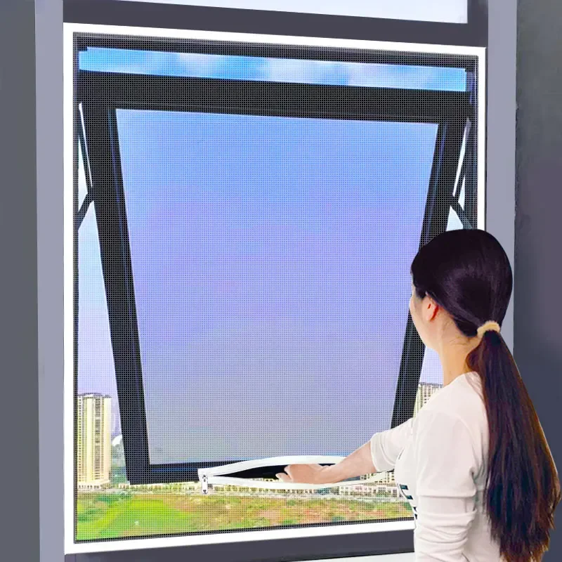 DTGJ Mosquitera Ventana Cremallera Blanco Tamaño, Personalizado Malla Tul Tragaluz Antimosquitos Eficaz Durable