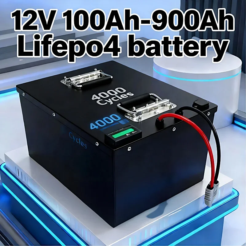 12V LiFePO4 Deep Cycle Battery 100Ah-900Ah BMS Protected | 1200W Off-Grid Power Supply for Solar Panel UPS Boat RV Marine Outdoo