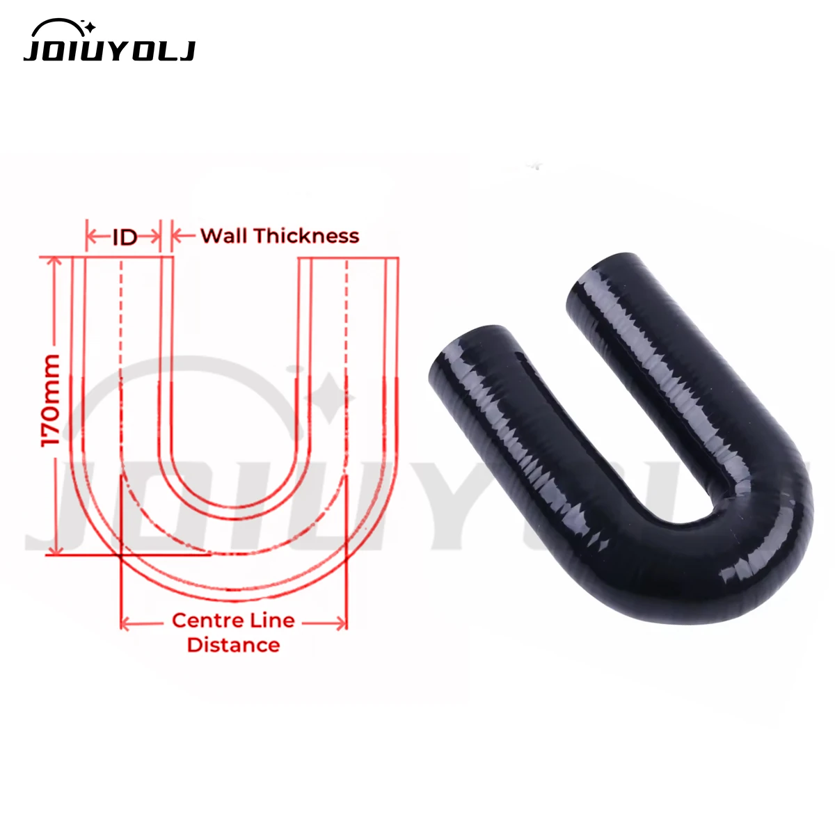 4PLY 170mm Length 180 Degree Elbow General Silicone Tubing Hose Connector Intercooler Turbo Air Intake Pipe Kit ID 12 15 19 mm