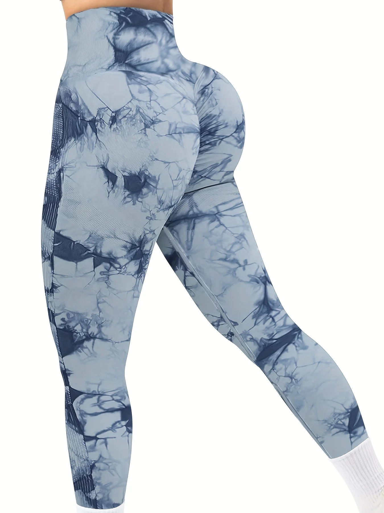 Tie Dye Seamless High Waisted Workout Leggings for Women Scrunch Butt Lifting Yoga Gym Athletic Pants image 6