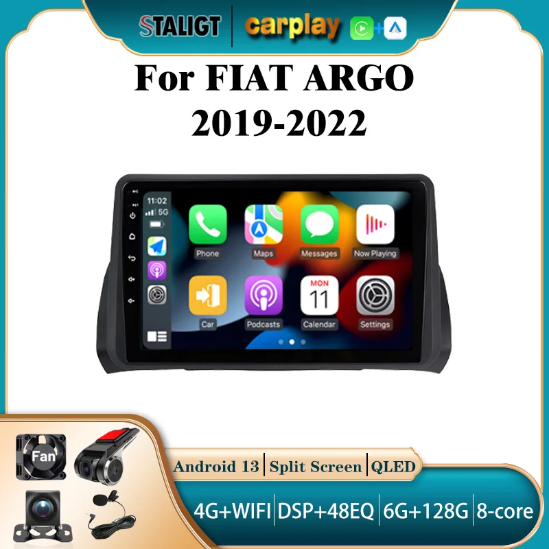 Android 13 Car Radio 2Din Android For FIAT ARGO 2019-2022 Car Amplifier Multimedia Player Bluetooth GPS Autoradio Car Stereo