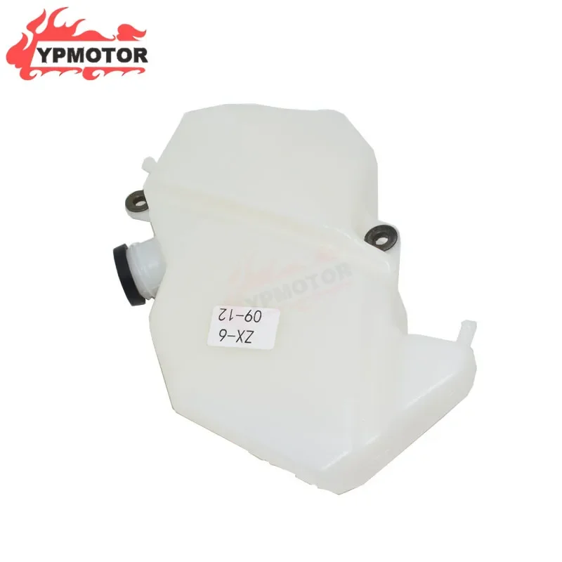 Sport Bike ABS White Radiator Water Coolant Overflow Reservoir Tank For Kawasaki Ninja ZX6R ZX-6R 2009-2012 2010 2011 09 10 12