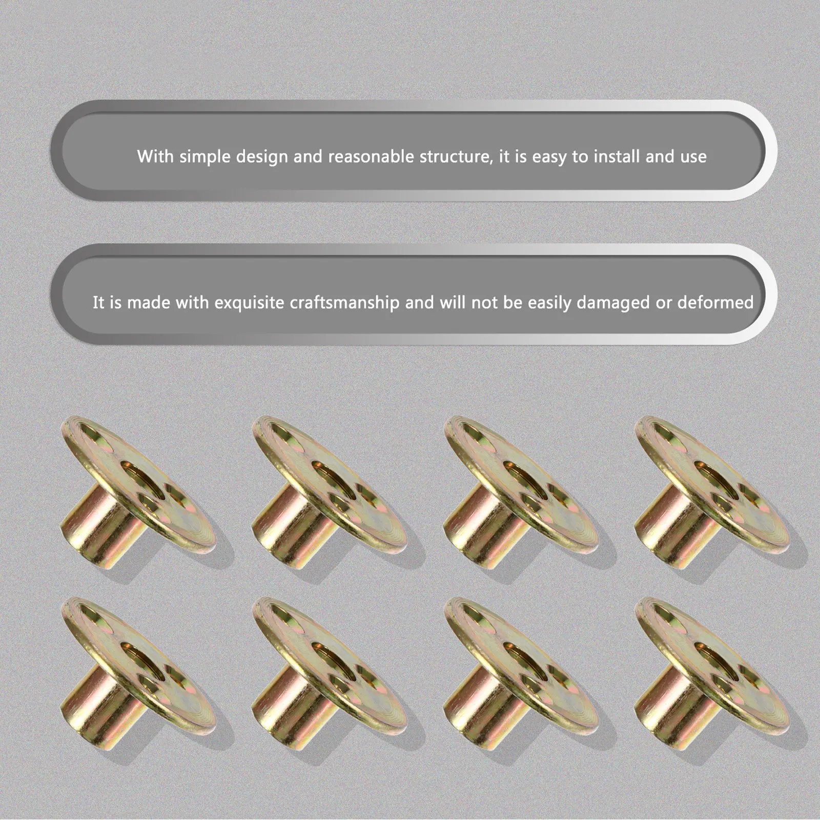 18Pcs Iron Flange Nuts Round Base Three Hole Furniture Fixing Hardware for Ceiling Wall Mounting