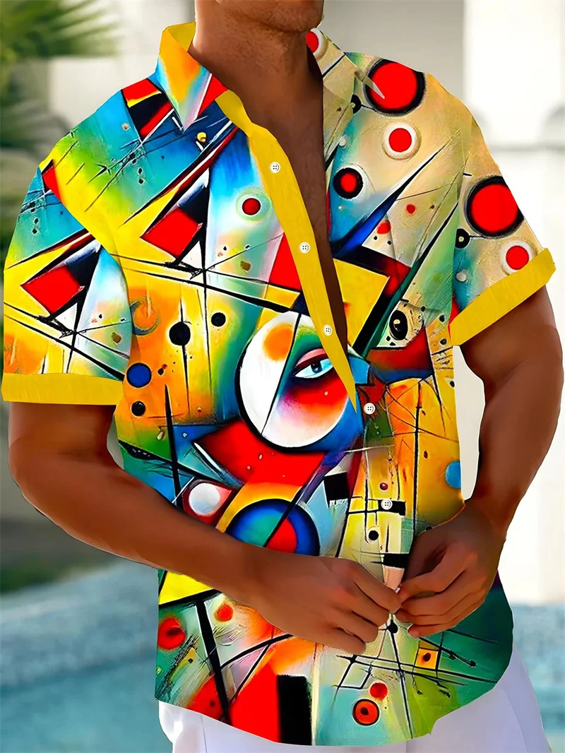 Men's shirt 3D retro horror skull rock print Gothic rock Hawaiian shirt short sleeved top Harajuku