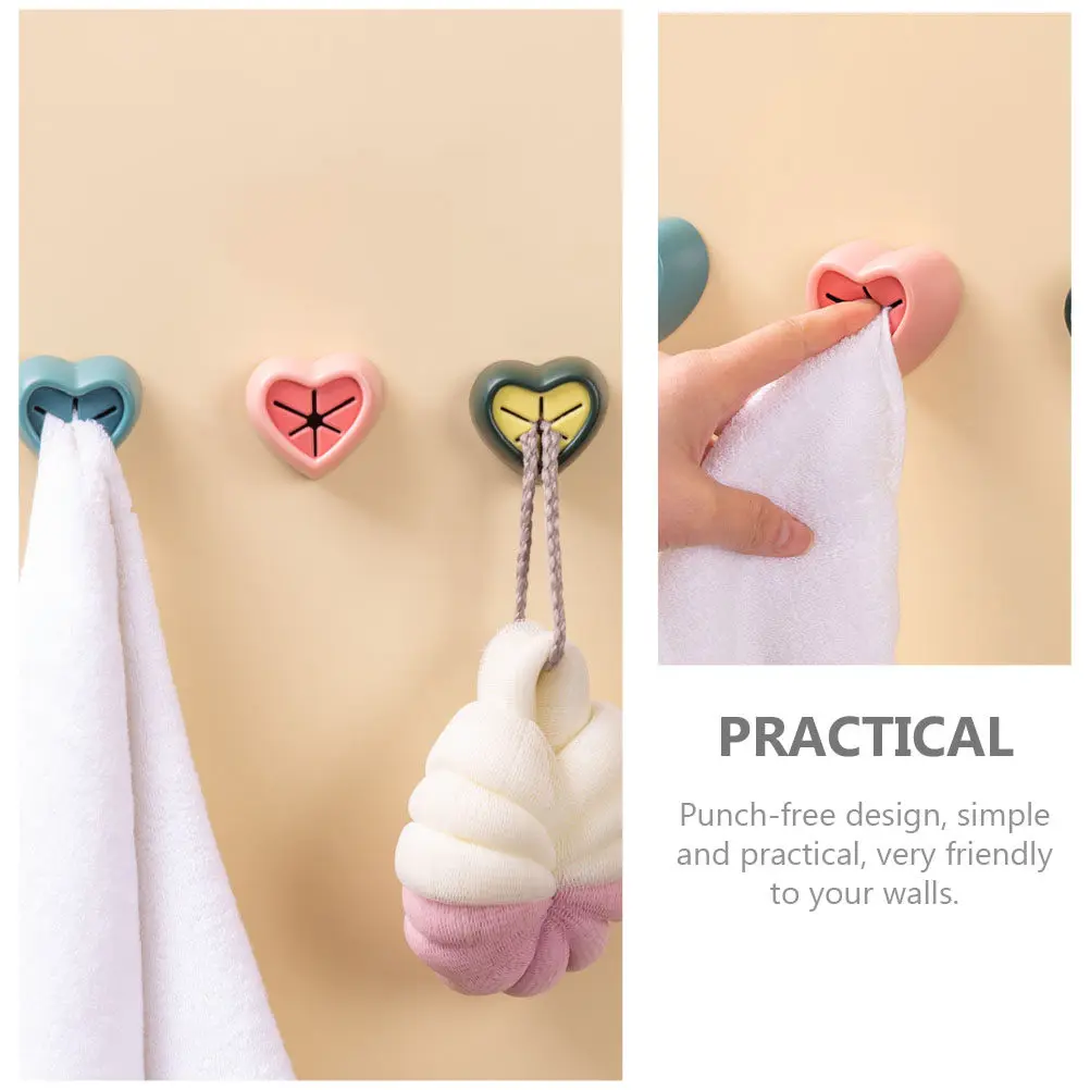 12Pcs Wall Mounted Towel Hooks Self Adhesive Heavy Duty Space Saving Bathroom Kitchen Towel Holder No Drill Silicone PP Material