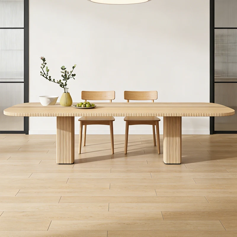 &c Modern Minimalist Solid Wood Dining Table with Sleek Design for Dining Room Use