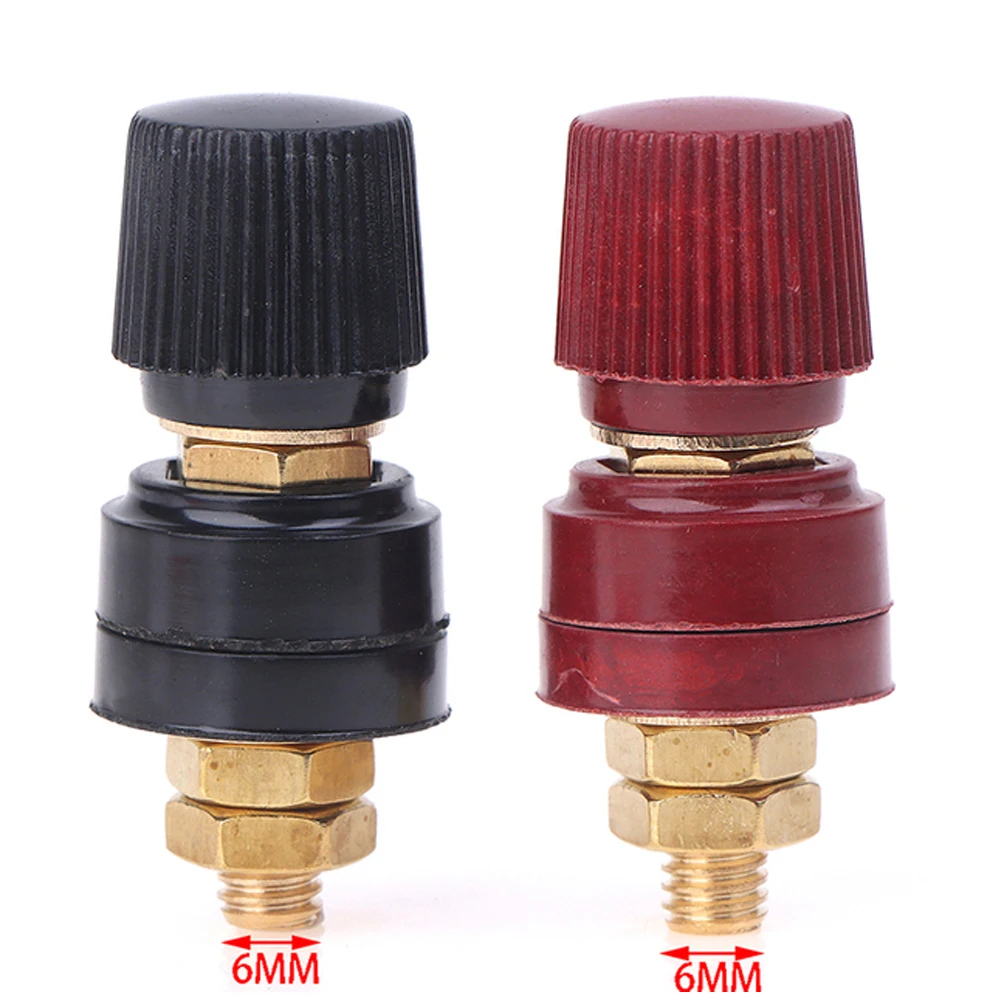 2pcs/set Car 6mm 8mm Brass Stud Premium Remote Battery Power Junction Post Connector Replacement Terminal Kit Car Accessories