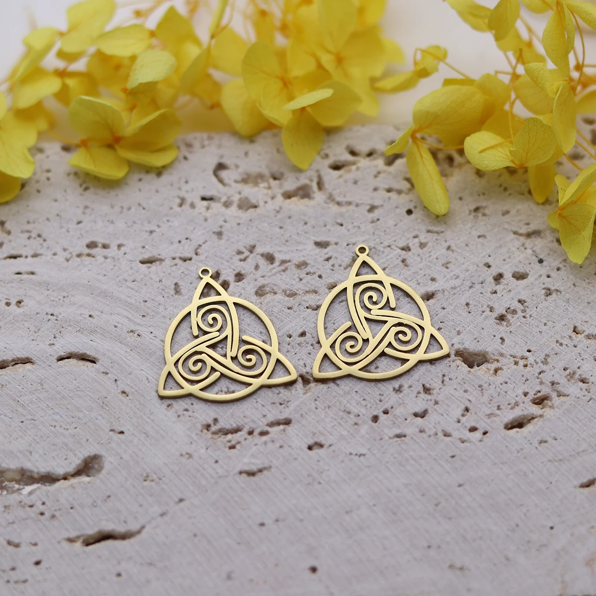 3pcs Viking Witch Celtic Knot Sprial Pendant Charms for Jewelry Making Bracelets Necklace Stainless Steel DIY Handmade Amulets