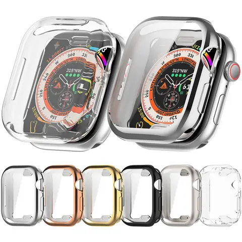 Coque en TPU avec couverture complète et protecteur d'écran pour Apple Watch Series 10 en 42 mm et 46 mm de tailles