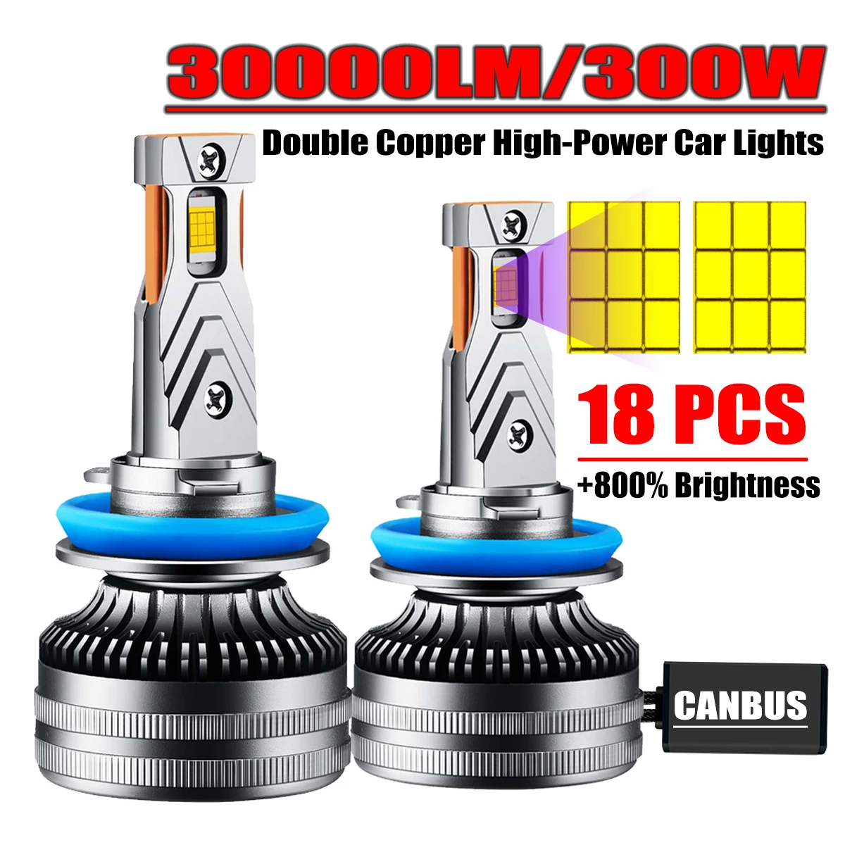 ZTZPIE 6000K HB3 HB4 9005 9006 H1 H7 H4 H11 9012 Bulb Canbus Led Lamp CSP 7750 Power Car Headlight Light Fog Light 300W 30000LM