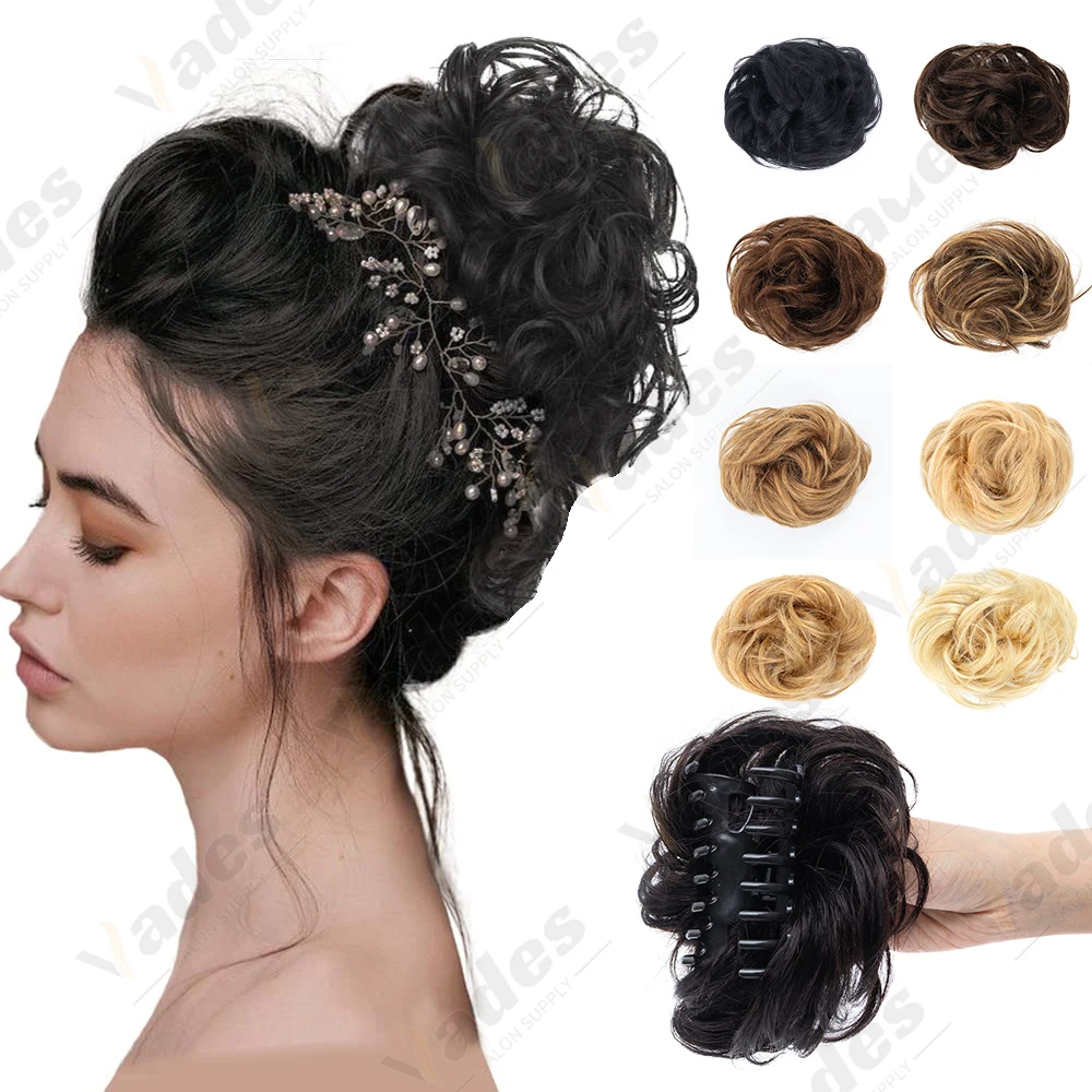 

Грязный пучок для волос, заколки для волос с когтями, человеческие волосы, шиньон, взлохмаченная прическа, наращивание волос, волнистые вьющиеся волосы для повседневного ношения