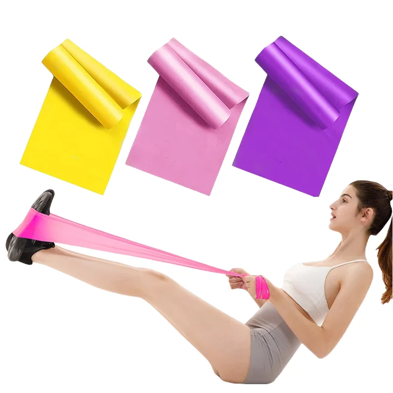 

Yoga Pilates Portable Resistance Band Long Training Stretch Bands For Physical Therapy Lower Body Home Strength Elastic Exercise