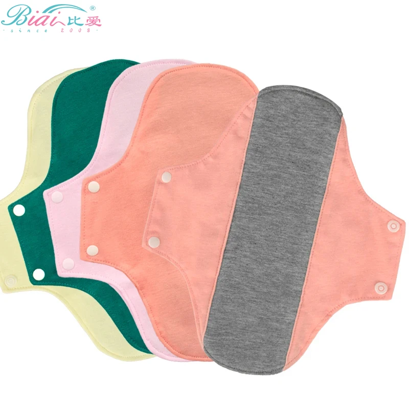 BIAI 20*23CM  5PCS Washable Graphene Menstrual Cloth Pads Cotton Reusable Care Pads Female Menstrual Pad Breathable  Sanitary