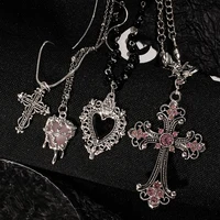 Y2K Sweet Cool Girl Personalized Creative Cross Love Pendant Necklace, Suitable for Daily Wearing - Image 3