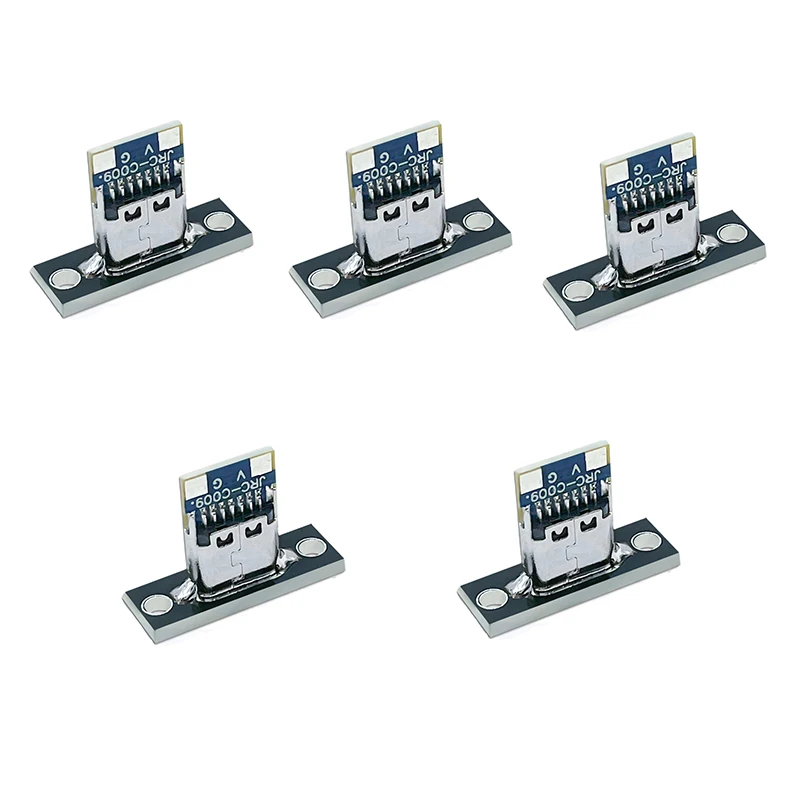 5 قطعة نوع C USB 3.1 جاك 4 دبوس موصل سالب شحن ميناء DIY USB 3.1 نوع C المقبس مع لوحة تثبيت المسمار