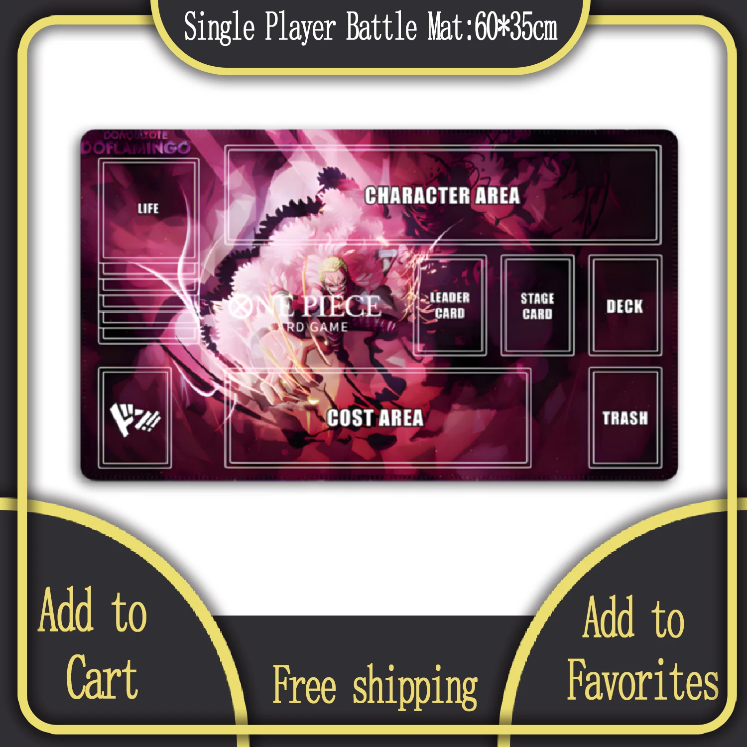 60X35X0.2cm One Piece Sabo Ace Card Battle Mat OPCG Nami Single Player Board Game Card Battle Playmat Table Mat