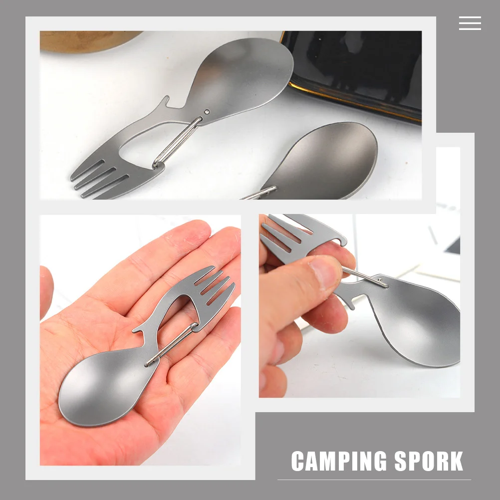 Camping Spork Spoon Fork Combine Lightweight Outdoor Titanium Alloy Tool Utensils Travel