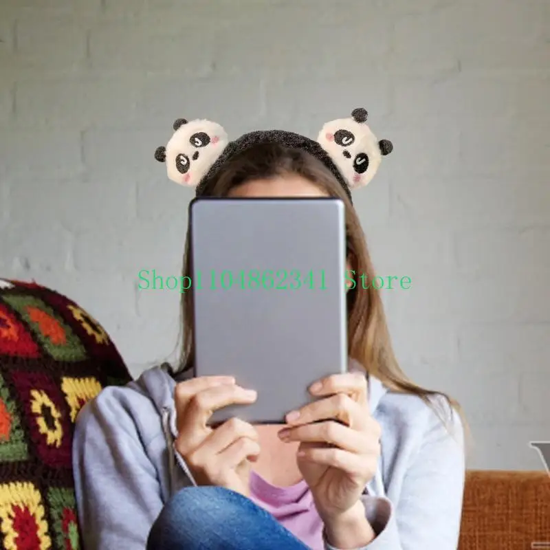5ASD Cartoon Plush Panda Opaska na głowę do mycia twarzy i stylizacji Animal Temat Hair Accessory Dekoracja włosów