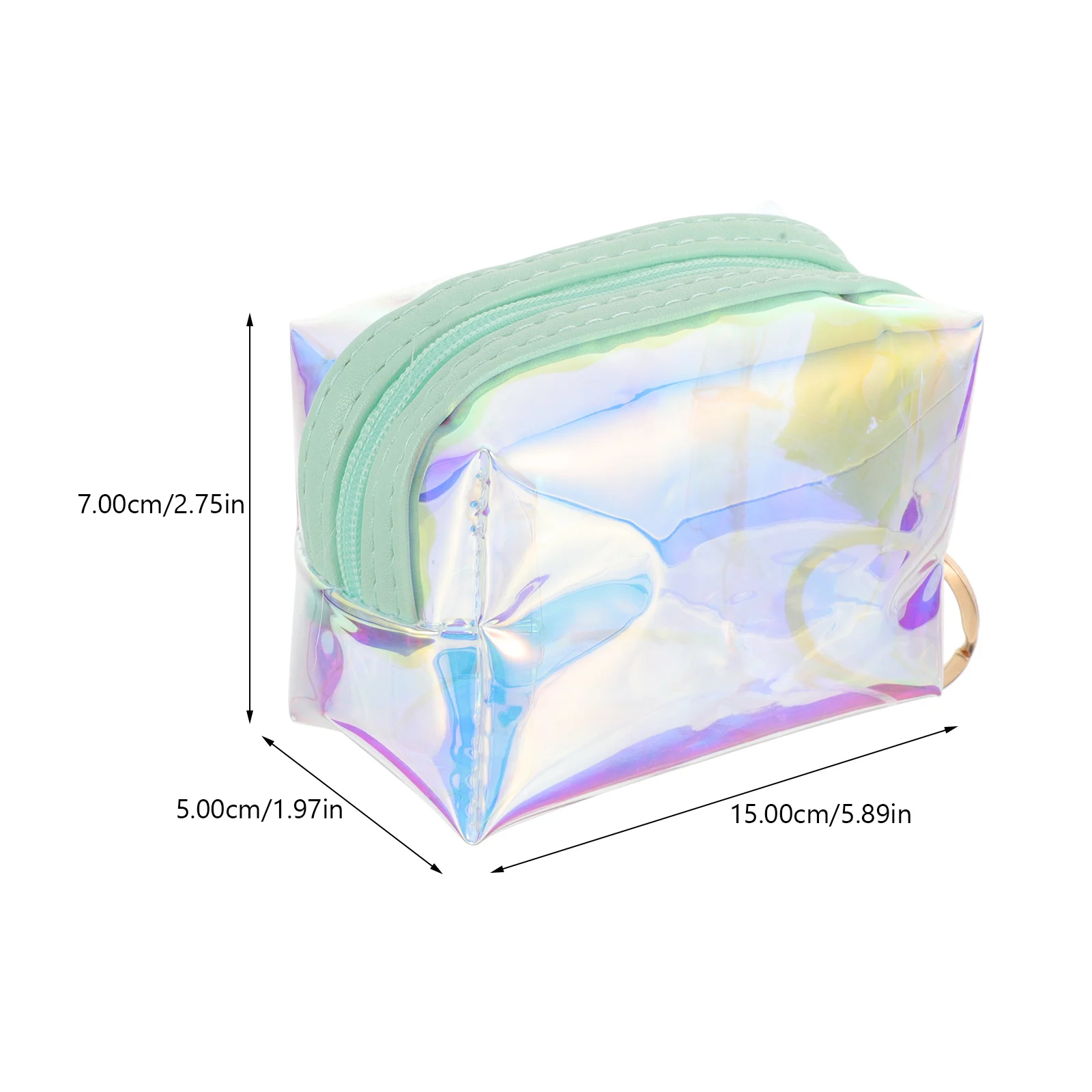 محفظة نقود معدنية ثلاثية الأبعاد بالليزر، محفظة صغيرة، حقيبة تغيير مدمجة للنساء المراهقات، سلسلة مفاتيح أنيقة من مادة PVC للعملات المعدنية