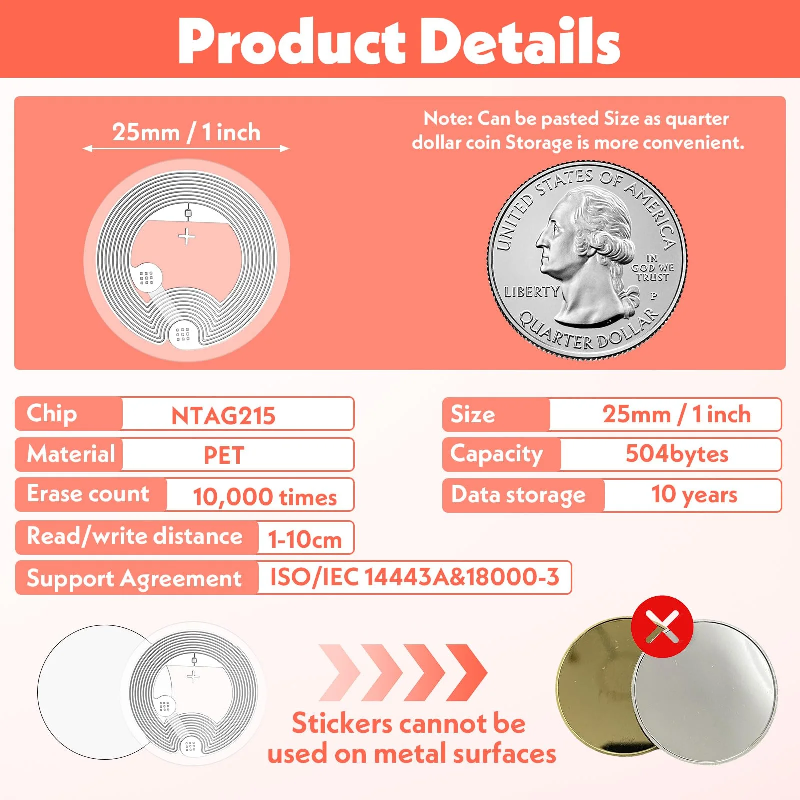 25mm NTAG215 NFC Wet-Ready Stickers Re-Writable Round Labels Transparent Copyable Review NFC Tags for Contactless Information view 2