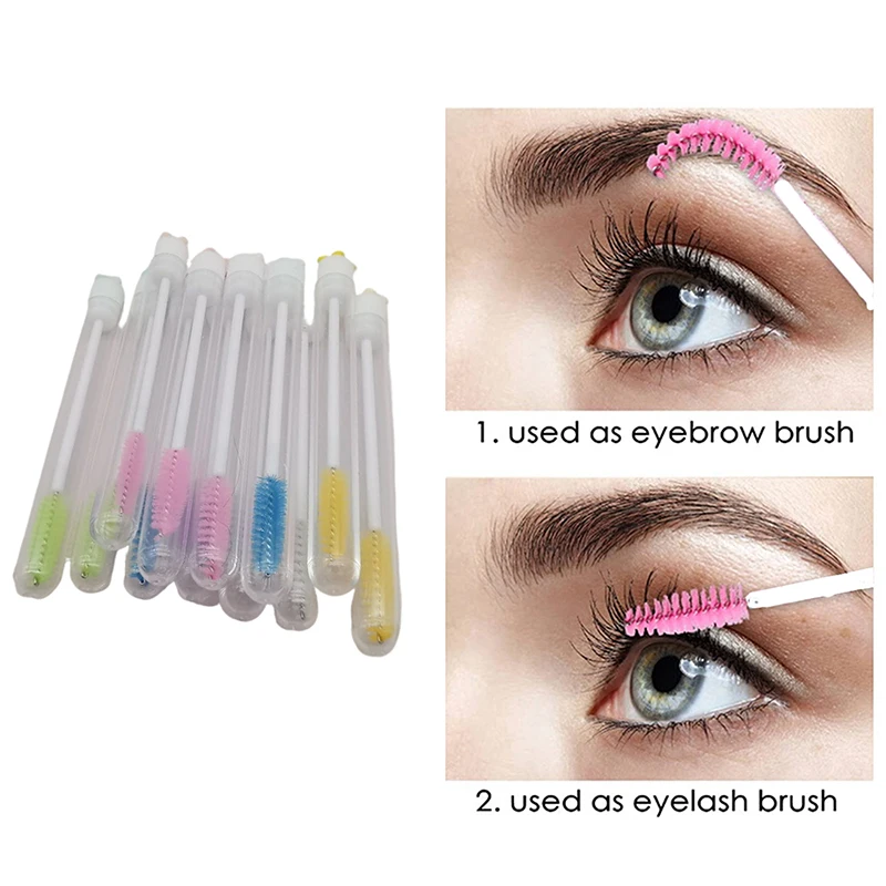 1PCS Eyelash Brush Tube With Flower Handle Lash Extension Makeup Brush Dustproof Eyebrow Comb Beauty Tools