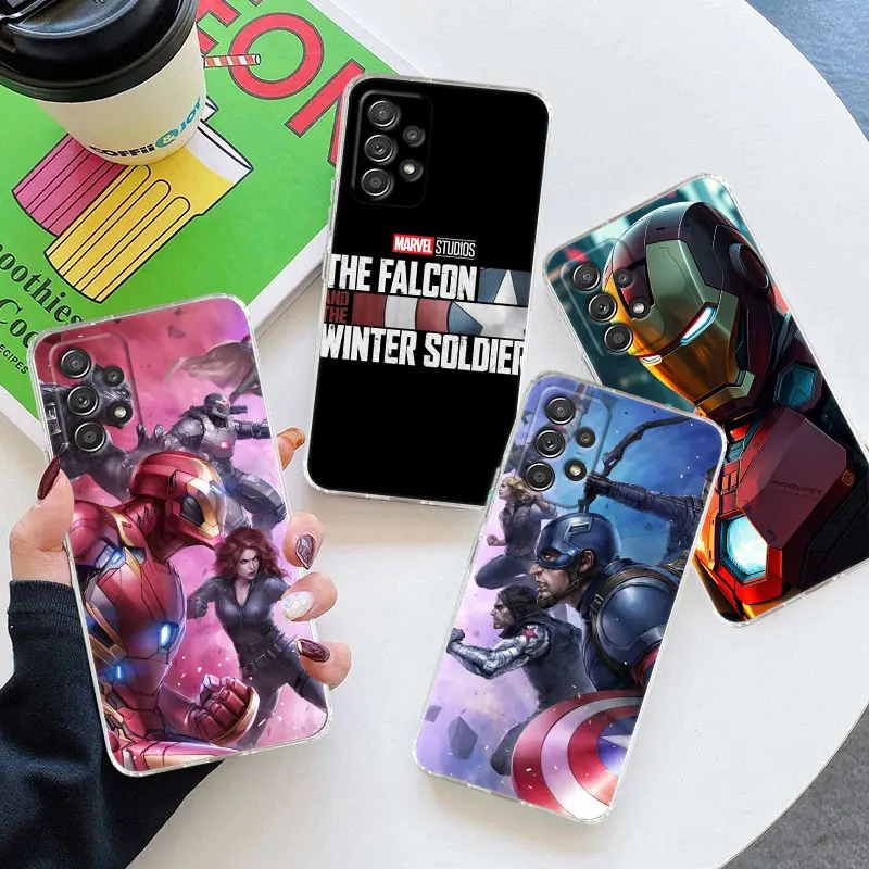 

Marvel Clear Case For Samsung Galaxy A57 A37 A56 A36 Cases A55 A54 A35 A26 A07 A17 A16 A06 A36 A15 Ironman Captain America Cover