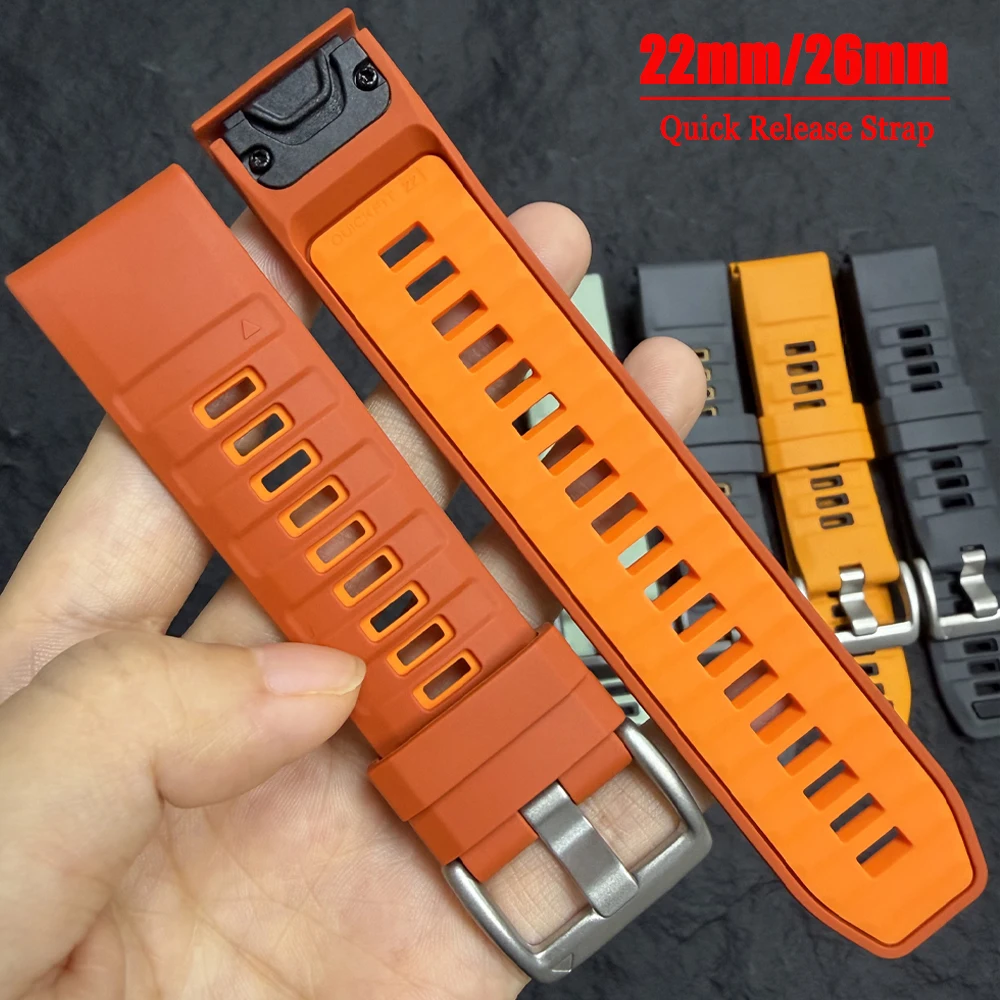 Quick Fit Fenix9 Official Band 22mm 26mm Sport Silicone Strap For Garmin Fenix 8 9 Pro 47mm 51mm Solar 7 7X 6X/Epix Pro Bracelet