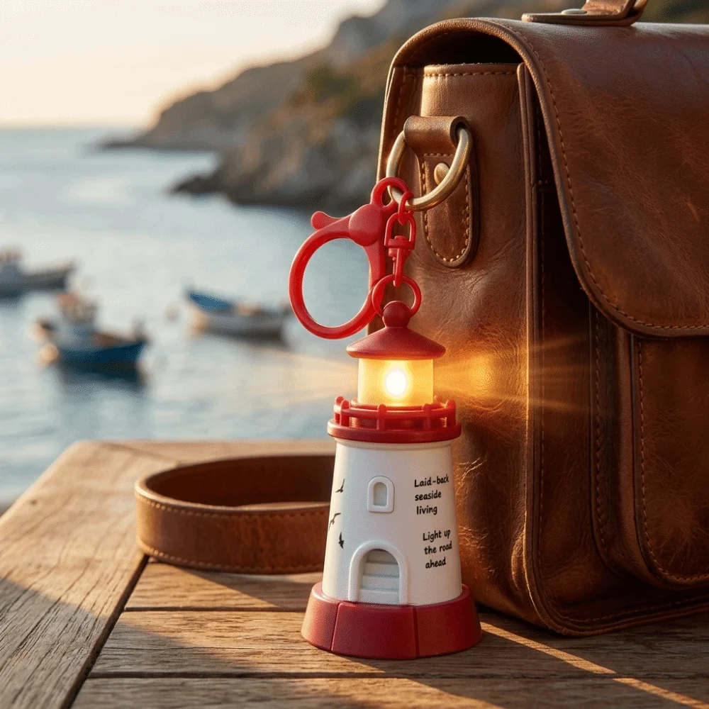 Luminous Lighthouse Keychain Night Light Keychain Mobile phone stand LED Lightup Keychain LED Light Up