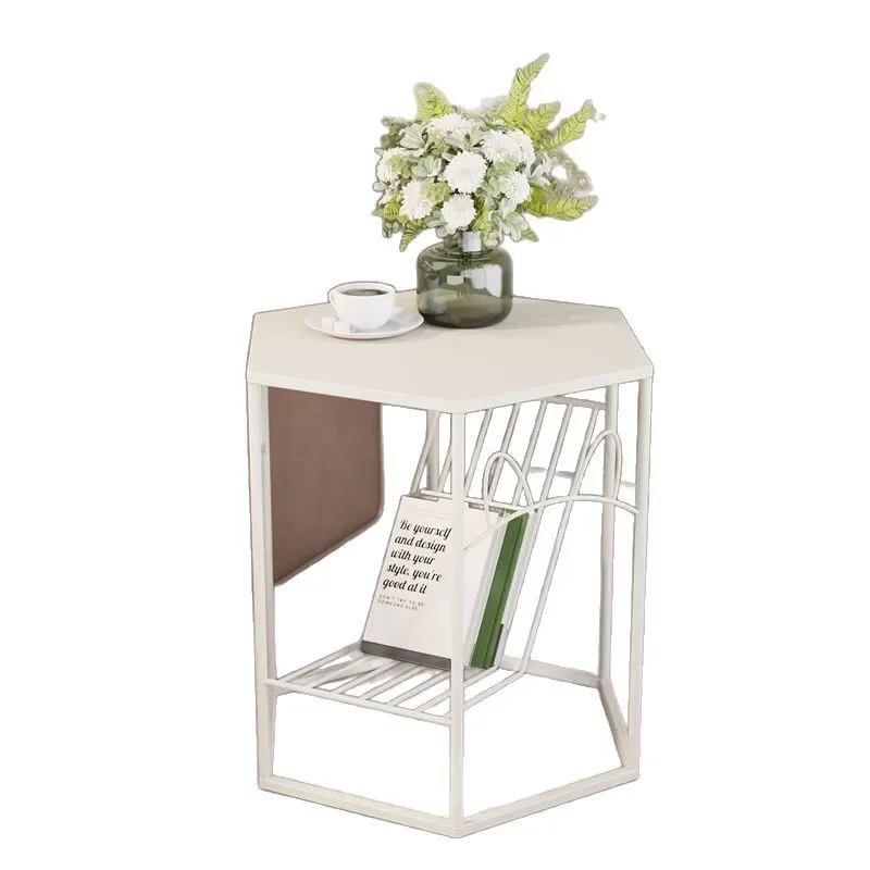 

Nordic living room sofa household corner coffee table corner modern simple small apartment wrought iron creative light luxury