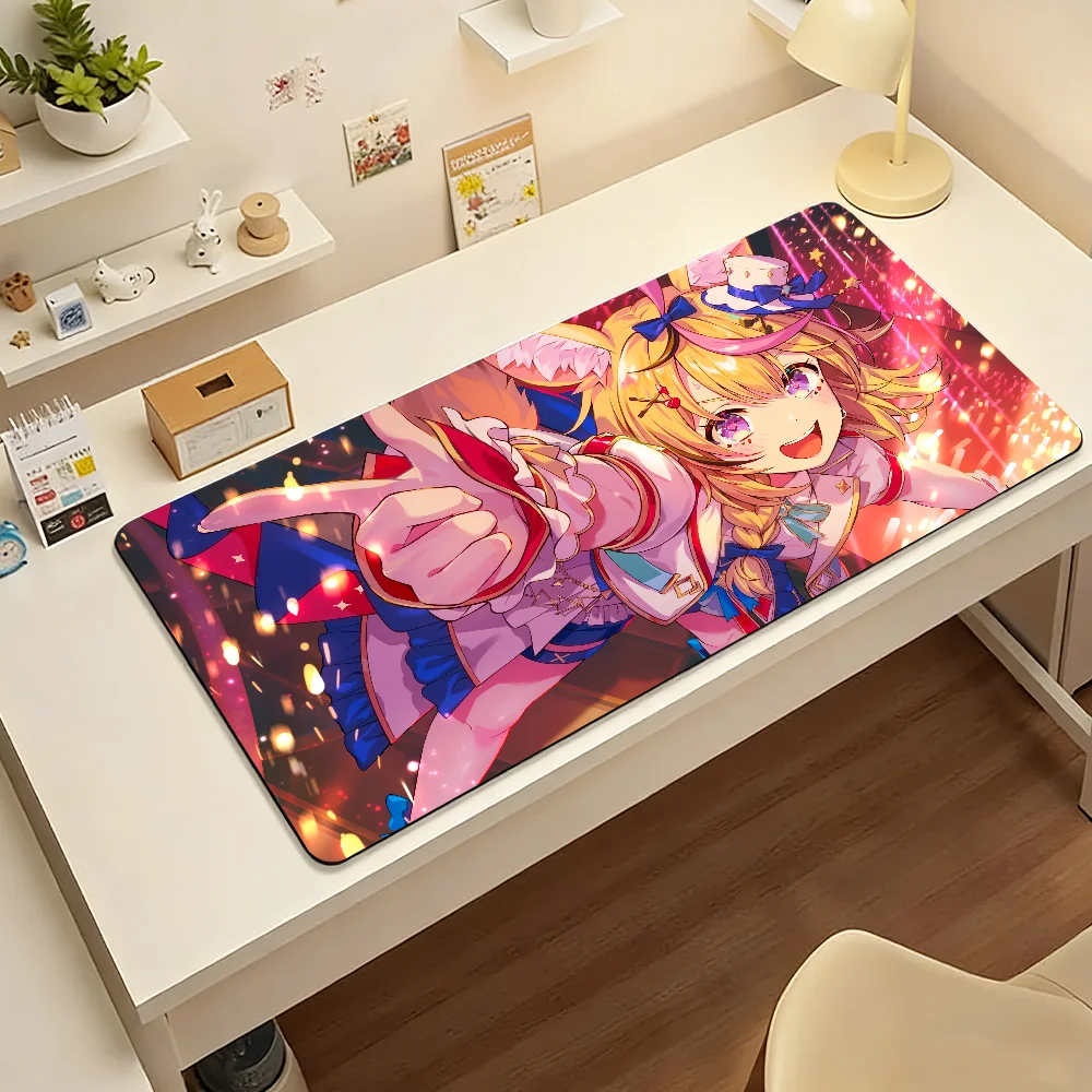 VTuber Omaru Polka Mouse Pad Large Non-Slip Waterproof Mat Stitched Edge Keyboard Pad for Gaming Daily Office