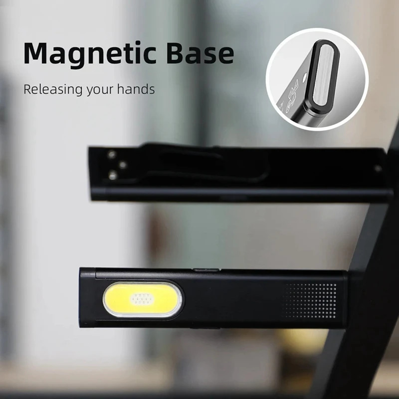 LED-Taschenlampe USB-C wiederauf ladbare 470lm tragbare Mini-Taschenlampe Tasche Laterne Flut Arbeits licht magnetische Rückseite Clip