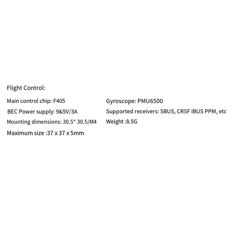 SQPP-RC FPV ドローン クアッドコプター F405 V3 フライト コントローラー、30.5X30.5Mm、PMU6500 ジャイロ、SBUS CRSFIBUS PPM セットアップ用