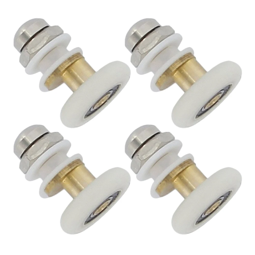 

4 Pcs Bathroom Glass Door Pulley Sliding Wheels Shower Framed Bottom Seal Stainless Steel Rollers Rolling
