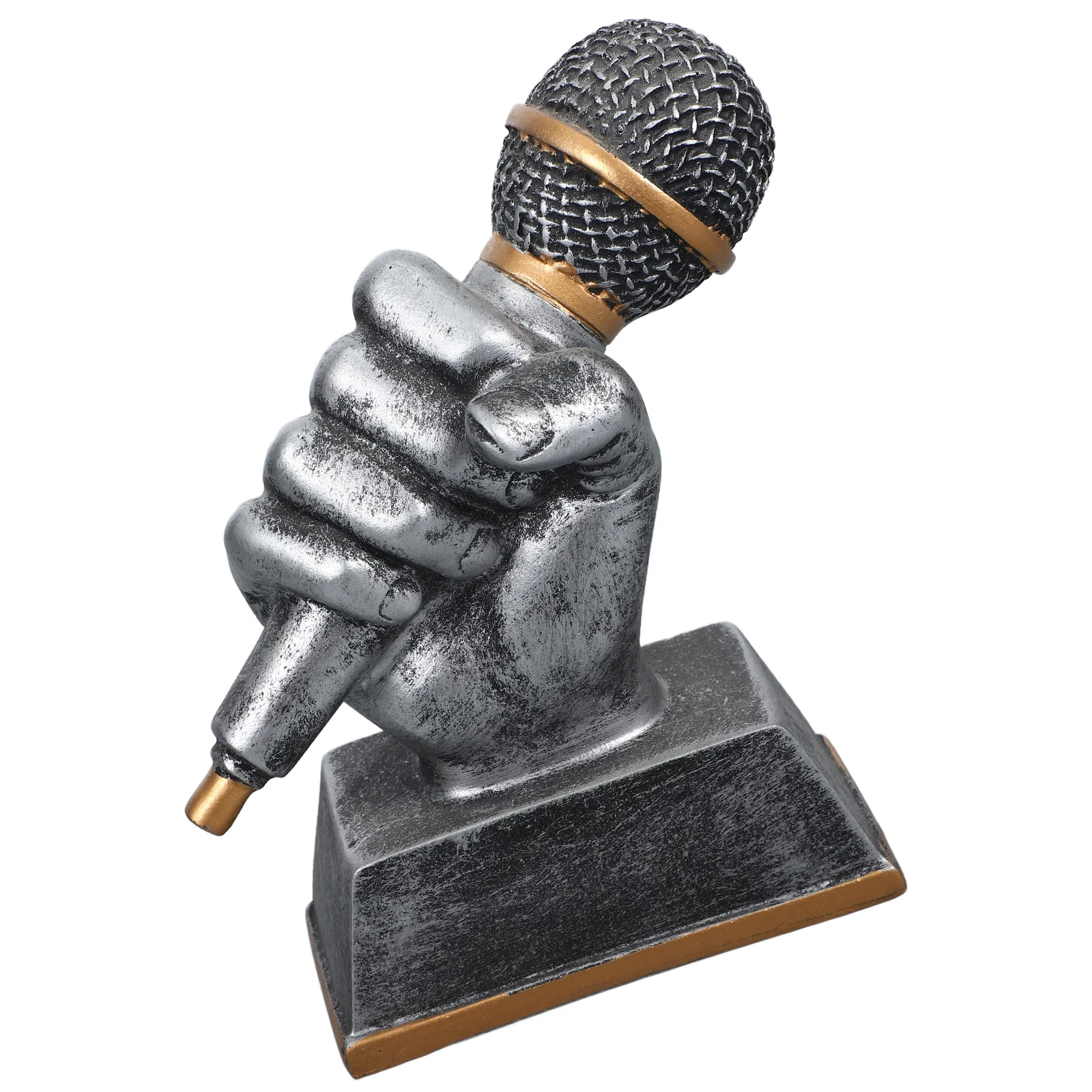 

2 PCS Music Trophy Singing Award Trophies High Quality Simulated Microphone for Parties Resin Karaoke