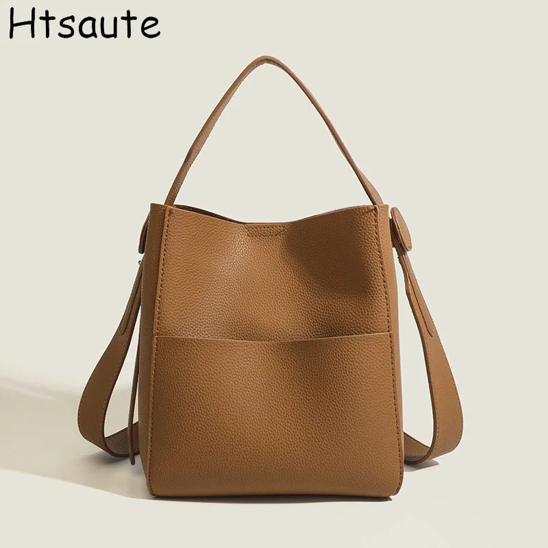 

Vintage Women Shoulder Bags Brand Design Large Capacity Ladies Handbags Daily Commuting Shopping Bag All-matched Buckets