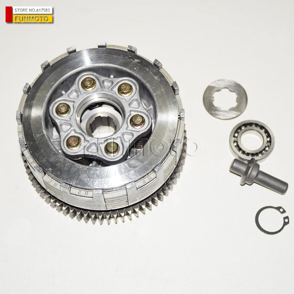 

clutch drum with gear and bearling suit for zongshen/shineray/bashan atv CG250 engine 7pcs clutch pad 70 teeth