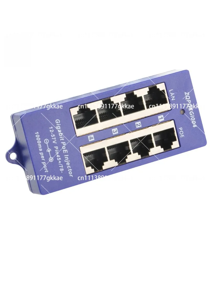 4 Port PoE Injector 10/100/1000Mbps PoE Patch Panel 802.3af Midspan Injector for 24V Passive Security Camera IP System