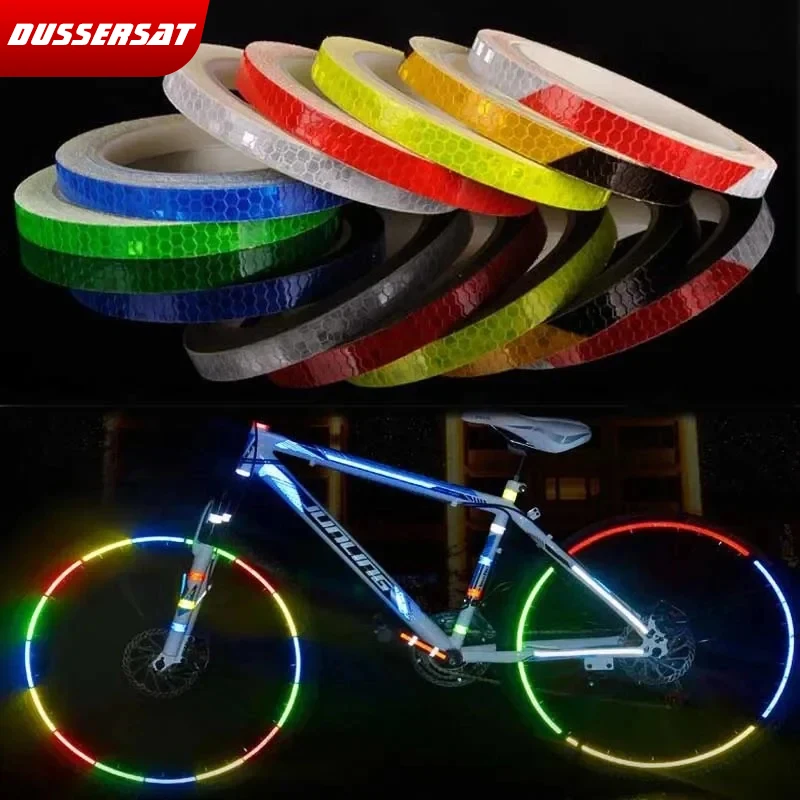 

8m Bike Wheels Reflective Stickers Bike Reflective Sticker Strip Tape For Cycling Warning Safety Bicycle Wheel Decor