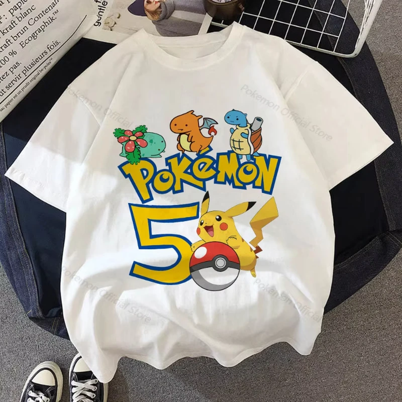 MINISO Pokémon Anime périphérique Pikachu imprimé T-shirt à manches courtes hommes et femmes été Harajuku ample haut décontracté T-shirt