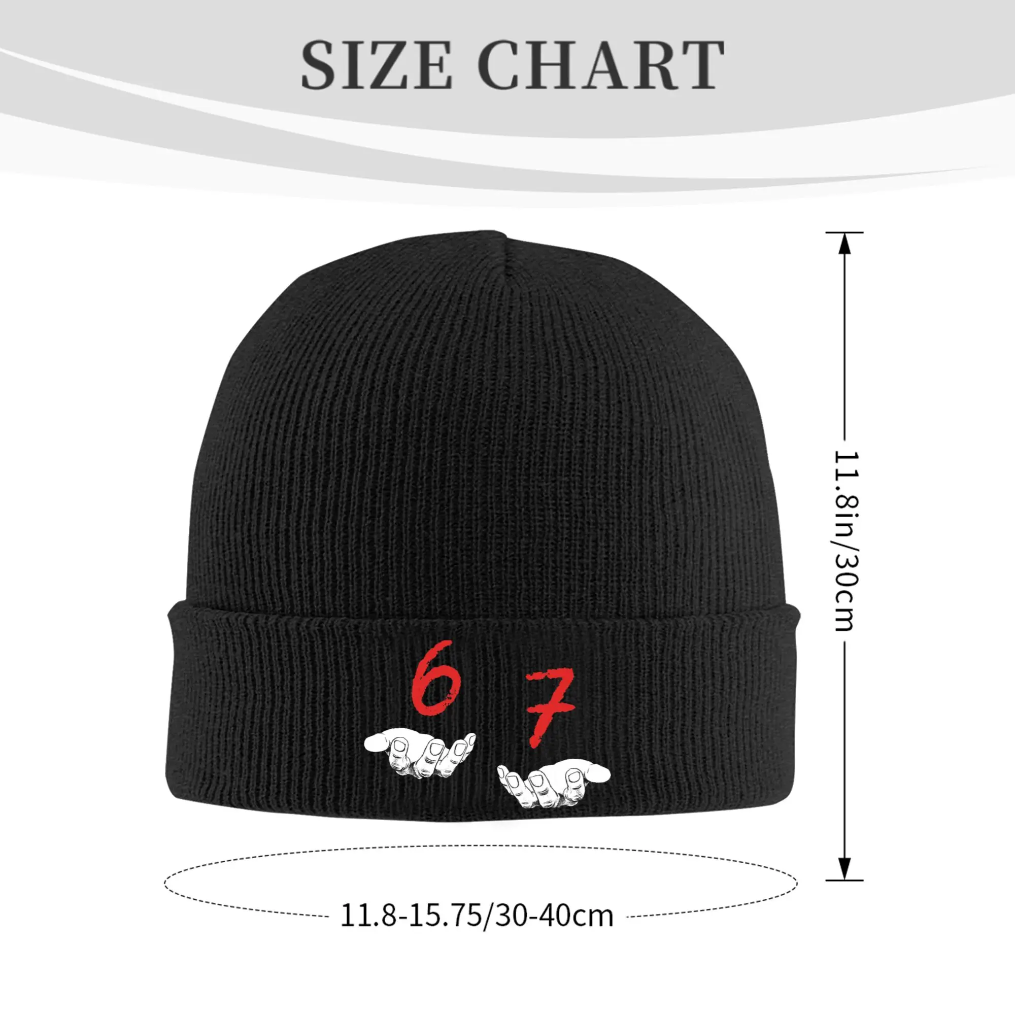 Funny Hands Six Seven 6 7 Meme Knitted Caps Women's Men's Skullies Beanies Winter Hat Acrylic  Crochet Melon Cap