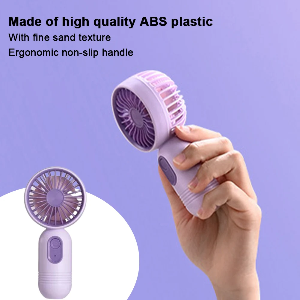 Handheld Small Fan Cooler 3 Speed Adjustable USB Portable Fan Rechargeable Wireless Electric Fan for Household/Student Dormitory