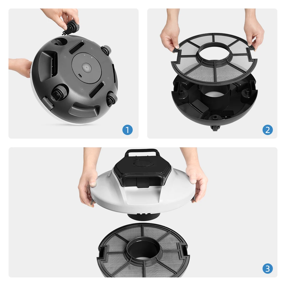 Venda Quente Novo aspirador de pó robótico sem fio para piscina, ipx8, à prova d'água, automático, limpador de piscina, dura 90 minutos