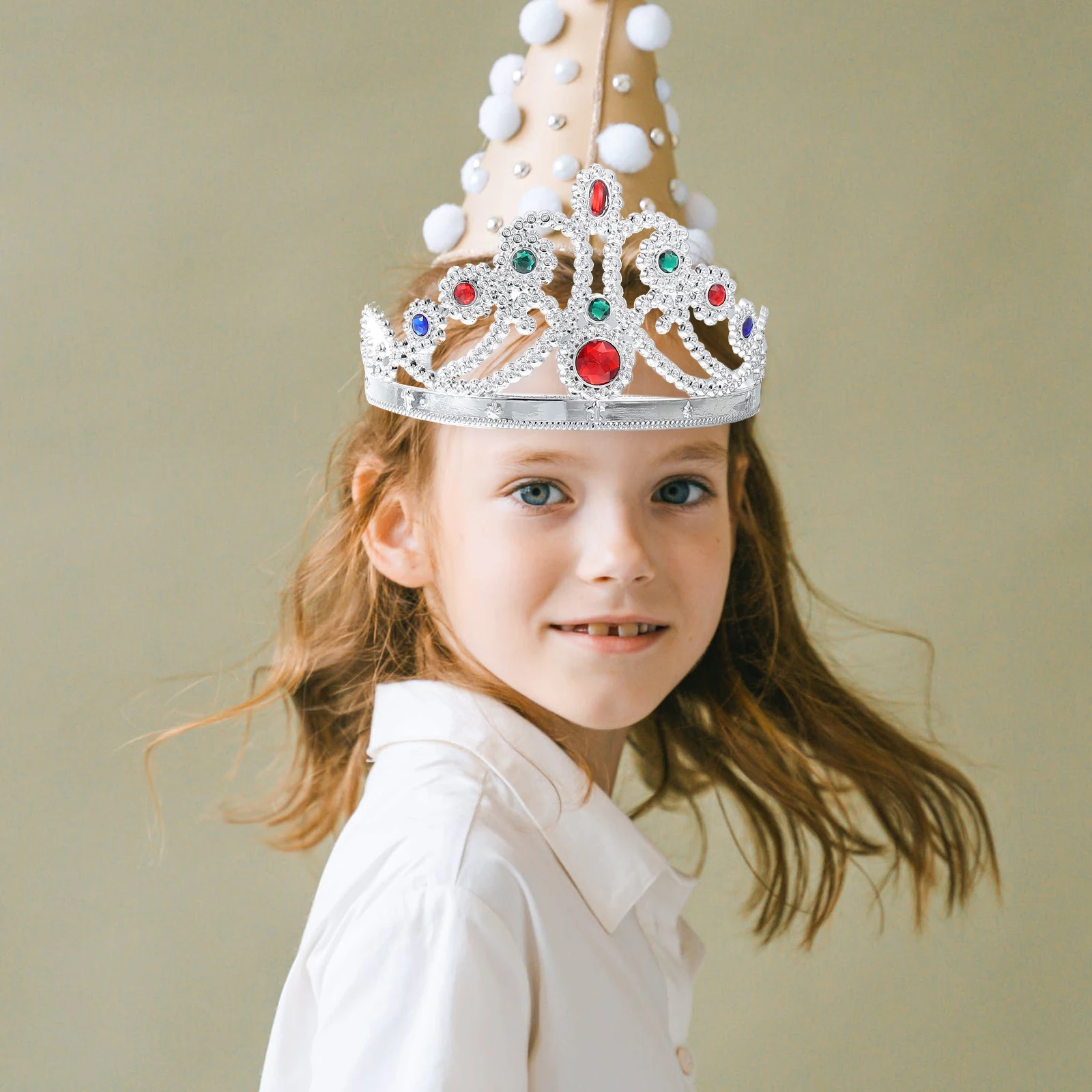 

4Pcs Children Crown Headb ABS Acrylic Comfortable Delicate Design One Size Fits Girls Party Daily Performance Elegant Headdress
