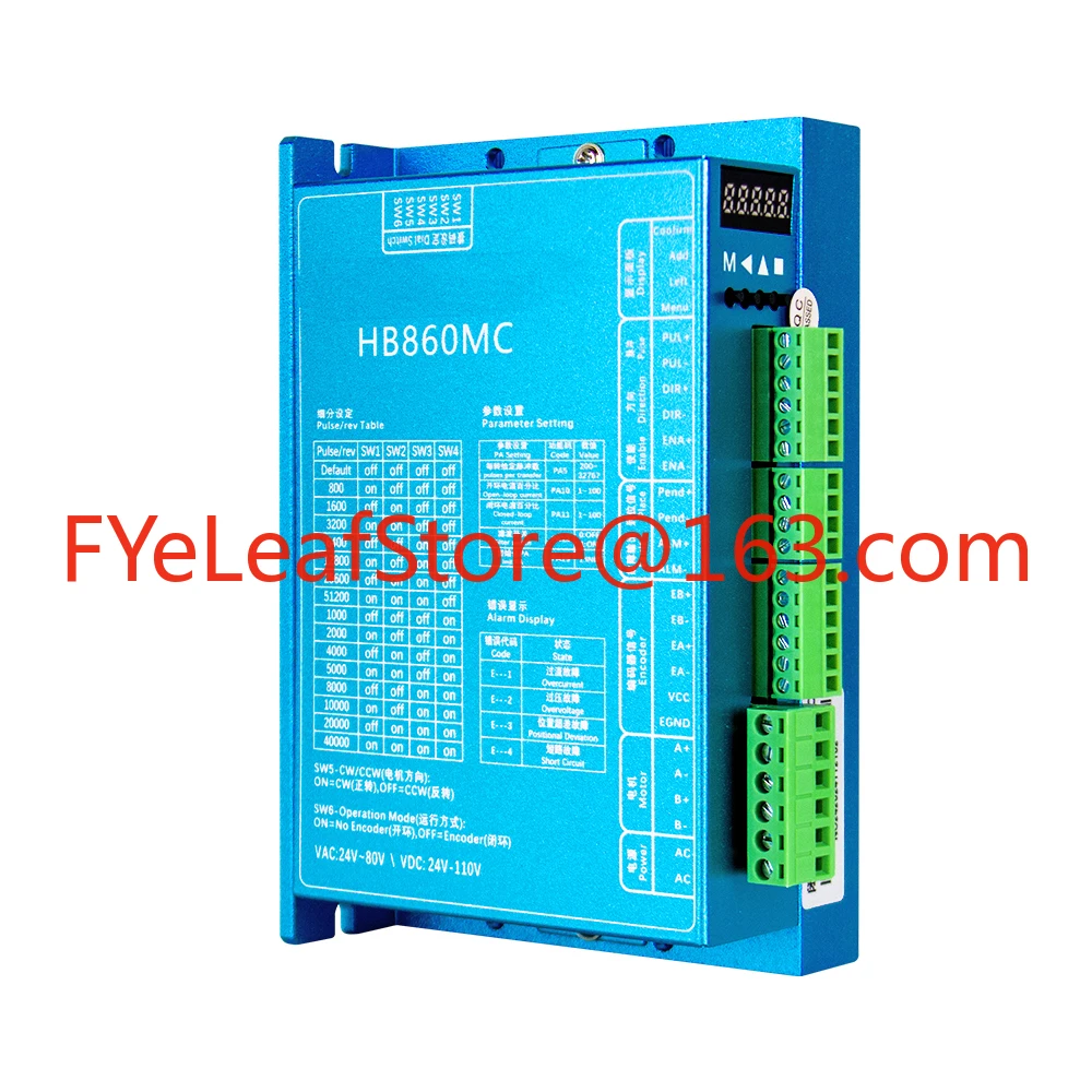 

Two Phase Closed Loop Stepper Motor Driver 6A With Digital Display Control Special Dsp Chip Cnc for Nema 34 Closed Loop