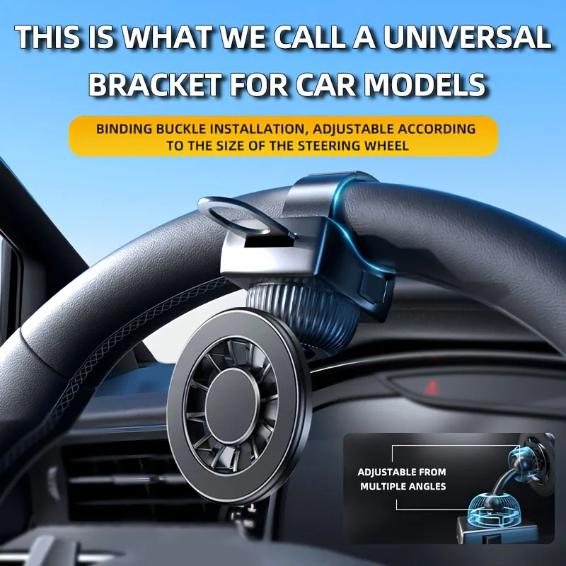 Lenkrad-Magnetischer Handyhalter für iPhone Auto-Halterung Ständer 360° ° Drehbare, klebefreie GPS-Navigationshalterung – Detail 7